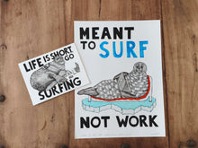 Load image into Gallery viewer, Studio Pair — Meant to Surf not Work (A3) + Go Surfing (A5) Fine Art Print Bundle