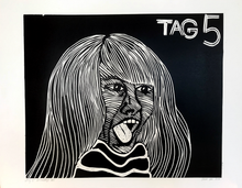 Load image into Gallery viewer, Tag 5 Fine Art Linocut Print