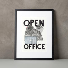 Load image into Gallery viewer, Open Office A5-A3 Fine Art Print SEAL Illustration