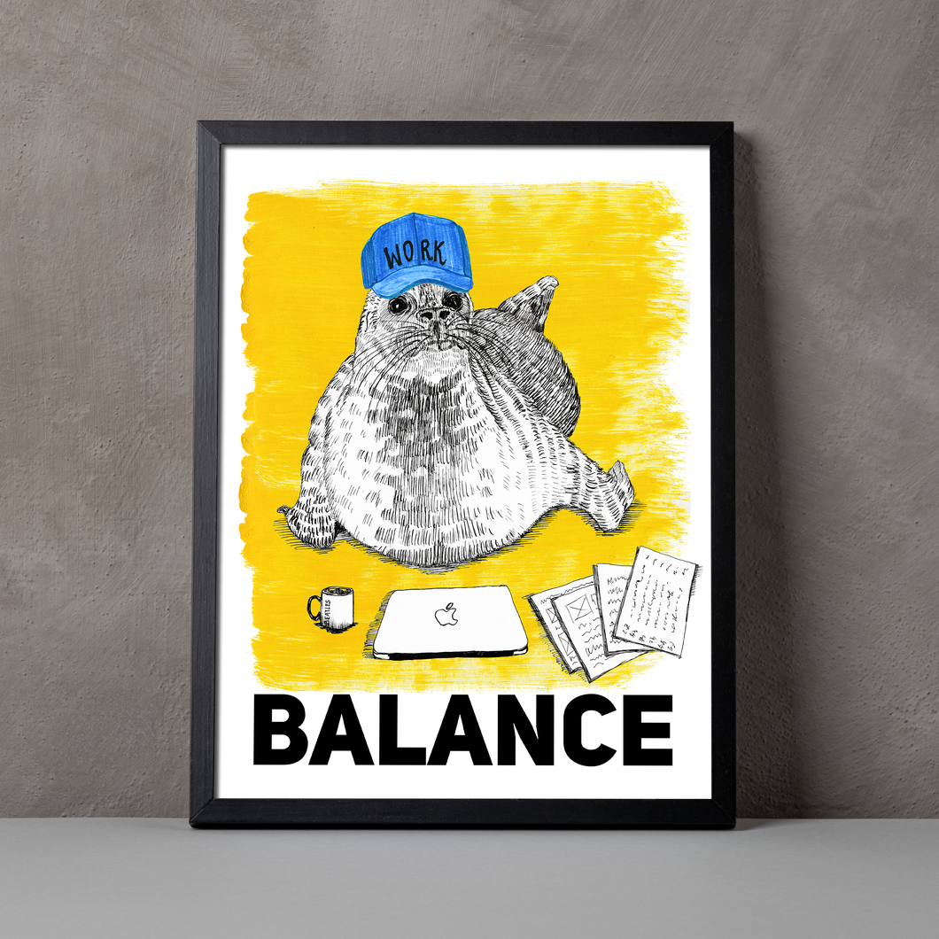 Balance A5-A3 Digital Fine Art Print SEAL Illustration