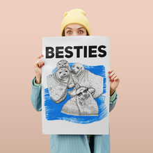 Load image into Gallery viewer, Besties A5-A2 Digital Fine Art Print SEAL Illustration
