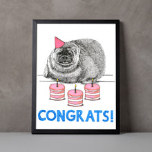 Load image into Gallery viewer, Congrats! A5-A3 Fine Art Print SEAL Illustration