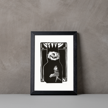 Load image into Gallery viewer, The Grim Reaper Fine Art Linocut Print