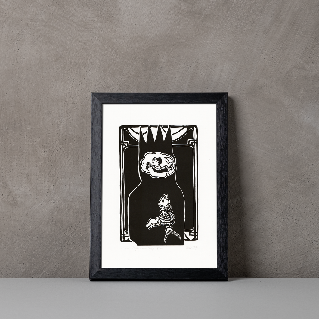 The Grim Reaper Fine Art Linocut Print