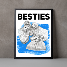 Load image into Gallery viewer, seal drawing art print friendship poster A5-A2