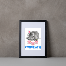 Load image into Gallery viewer, Congrats! A5-A3 Fine Art Print SEAL Illustration