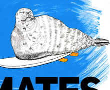 Load image into Gallery viewer, Surfmates A5-A2 Digital Fine Art Print SEAL Illustration
