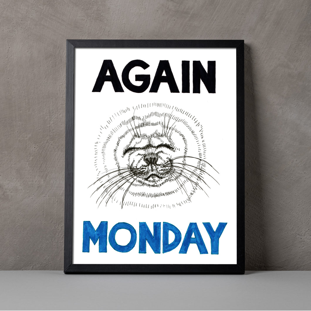 Again Monday A5-A2 Fine Art Print SEAL Illustration