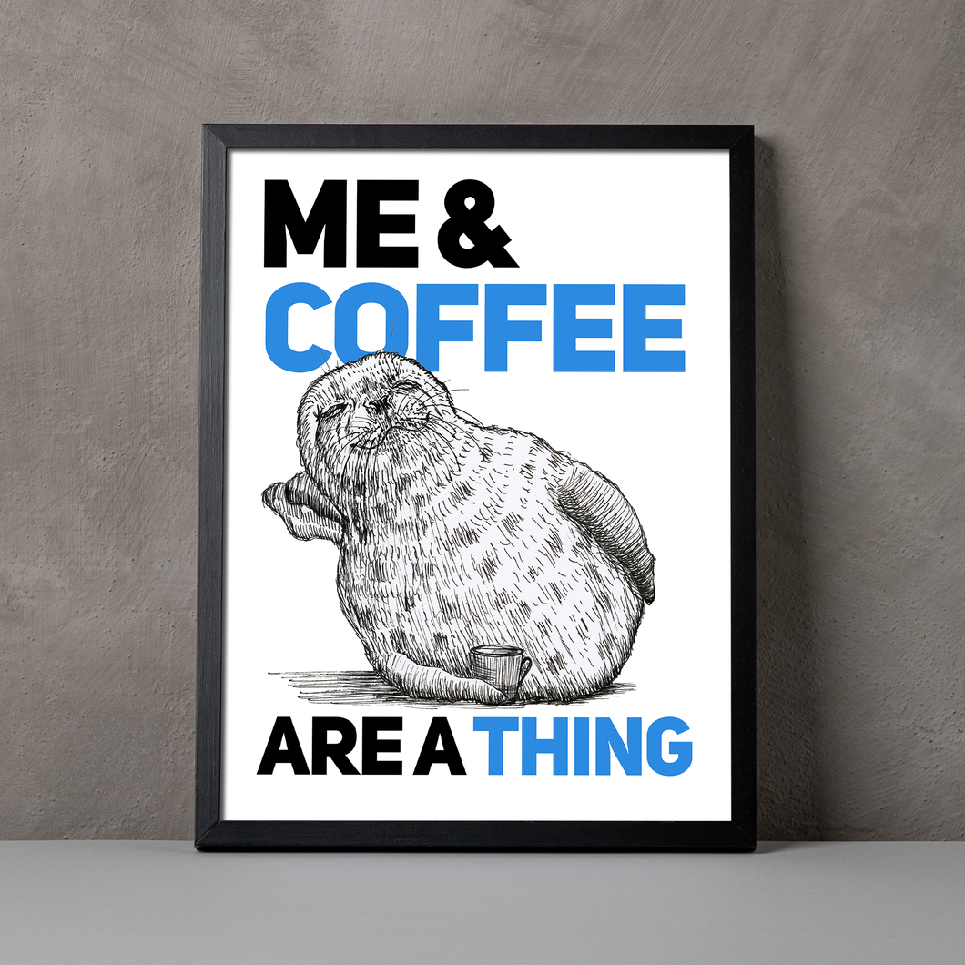 Me & Coffee A5-A2 Digital Fine Art Print SEAL Illustration