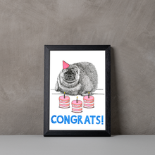 Load image into Gallery viewer, Congrats! A5-A3 Fine Art Print SEAL Illustration
