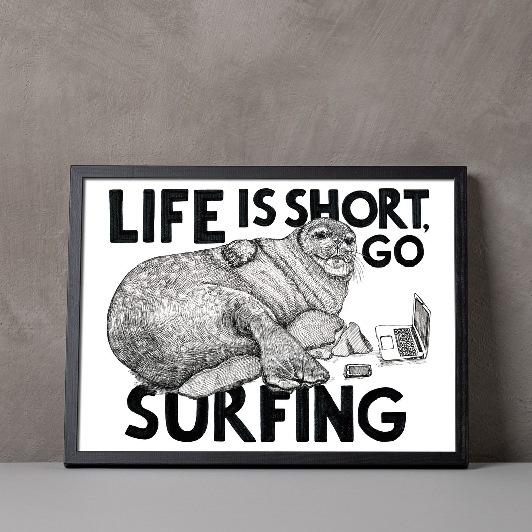 Go Surfing A5-A3 Digital Fine Art Print SURF Illustration
