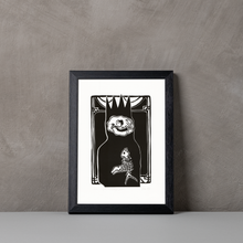Load image into Gallery viewer, The Grim Reaper Fine Art Linocut Print
