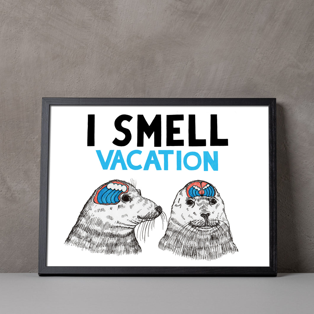 I Smell Vacation A5-A2 Digital Fine Art Print SEAL Illustration